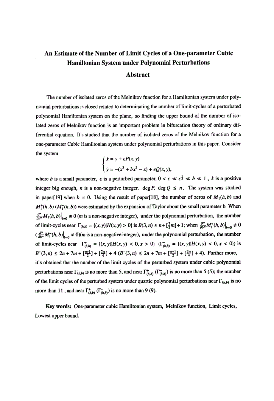 一类含单参数三次hamilton系统在多项式扰动下极限环个数的估计_第3页