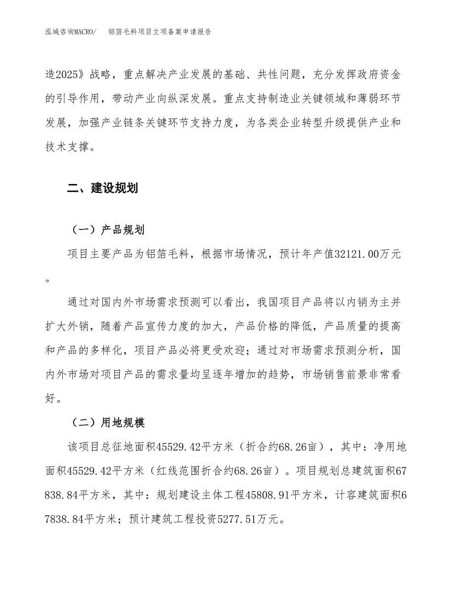 铝箔毛料项目立项备案申请报告.doc_第5页