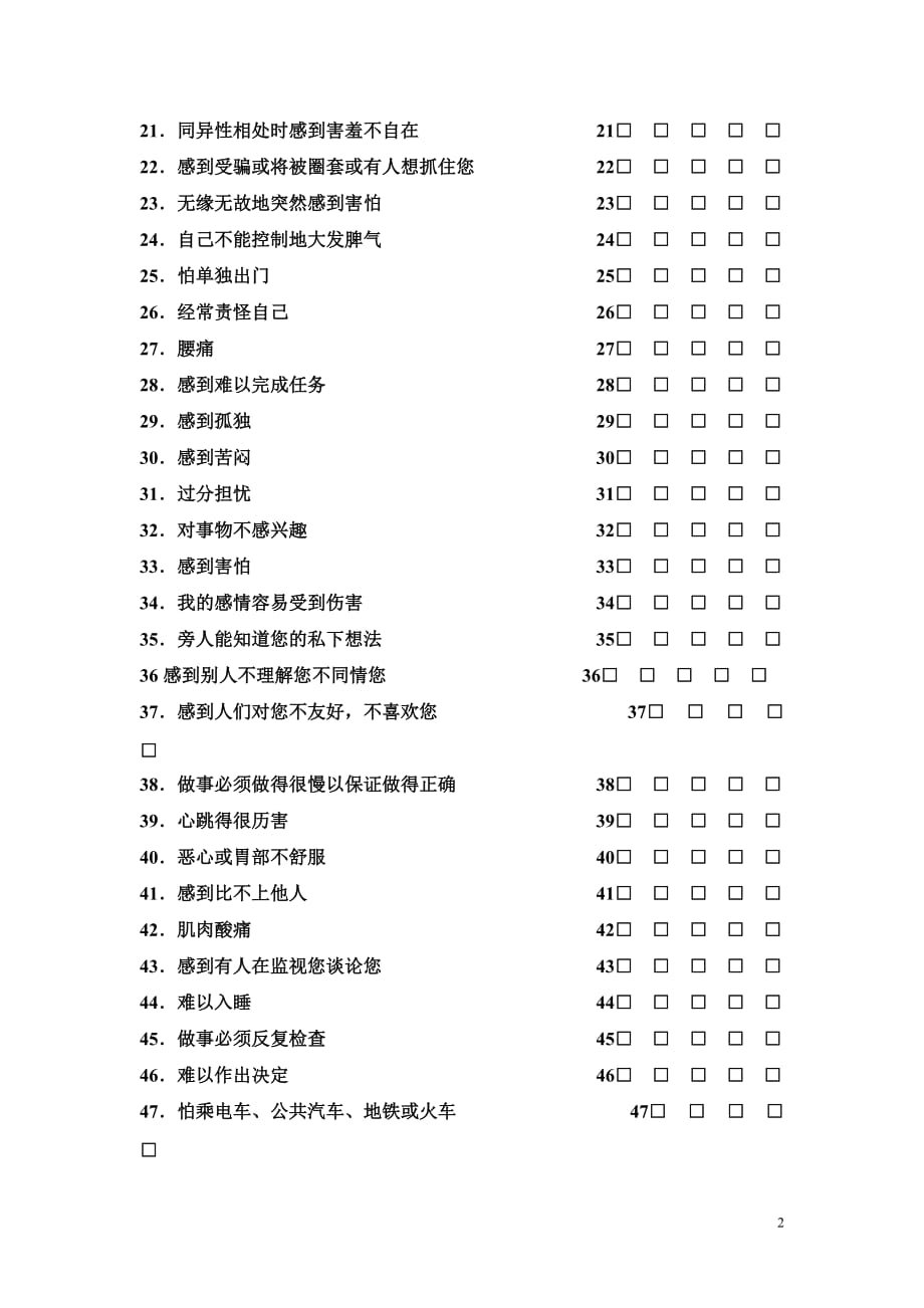 “SCL-90”症状自评量表_第2页