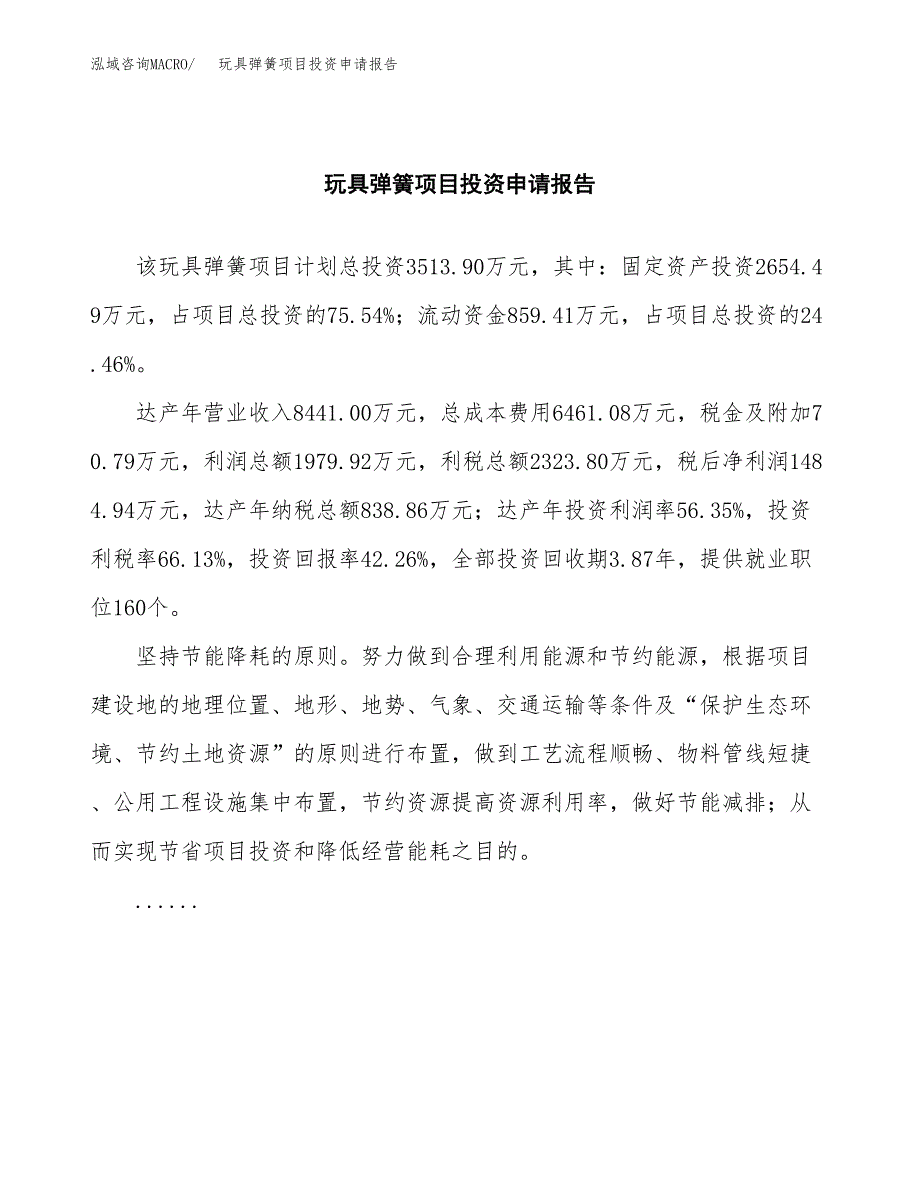 玩具弹簧项目投资申请报告模板.docx_第2页