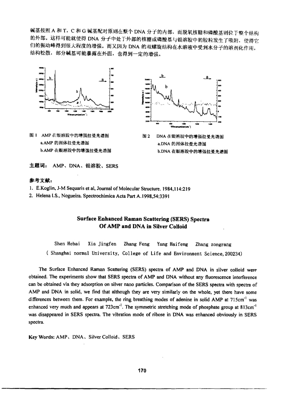 amp和dna的银溶液增强拉曼光谱研究_第2页