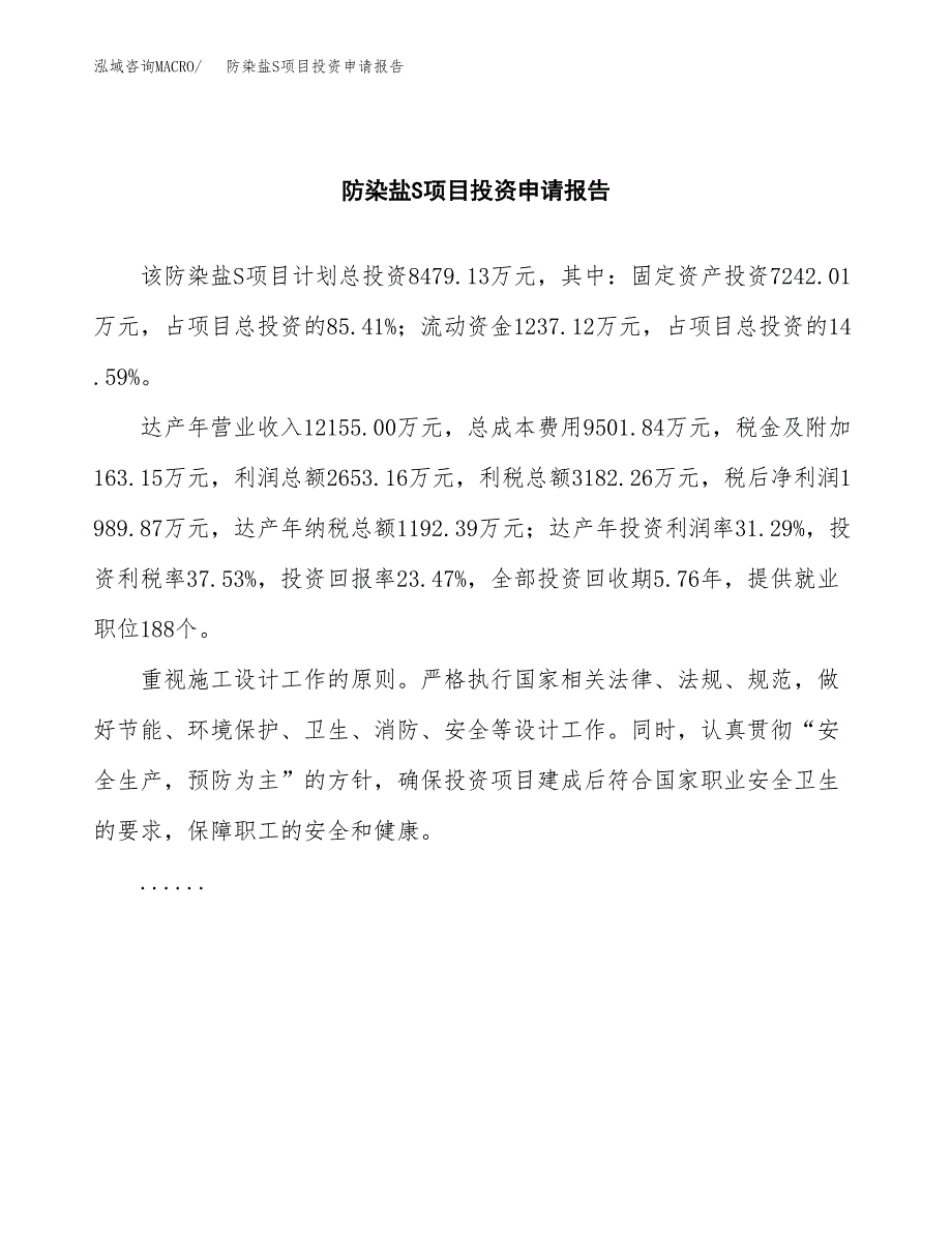 防染盐S项目投资申请报告模板.docx_第2页