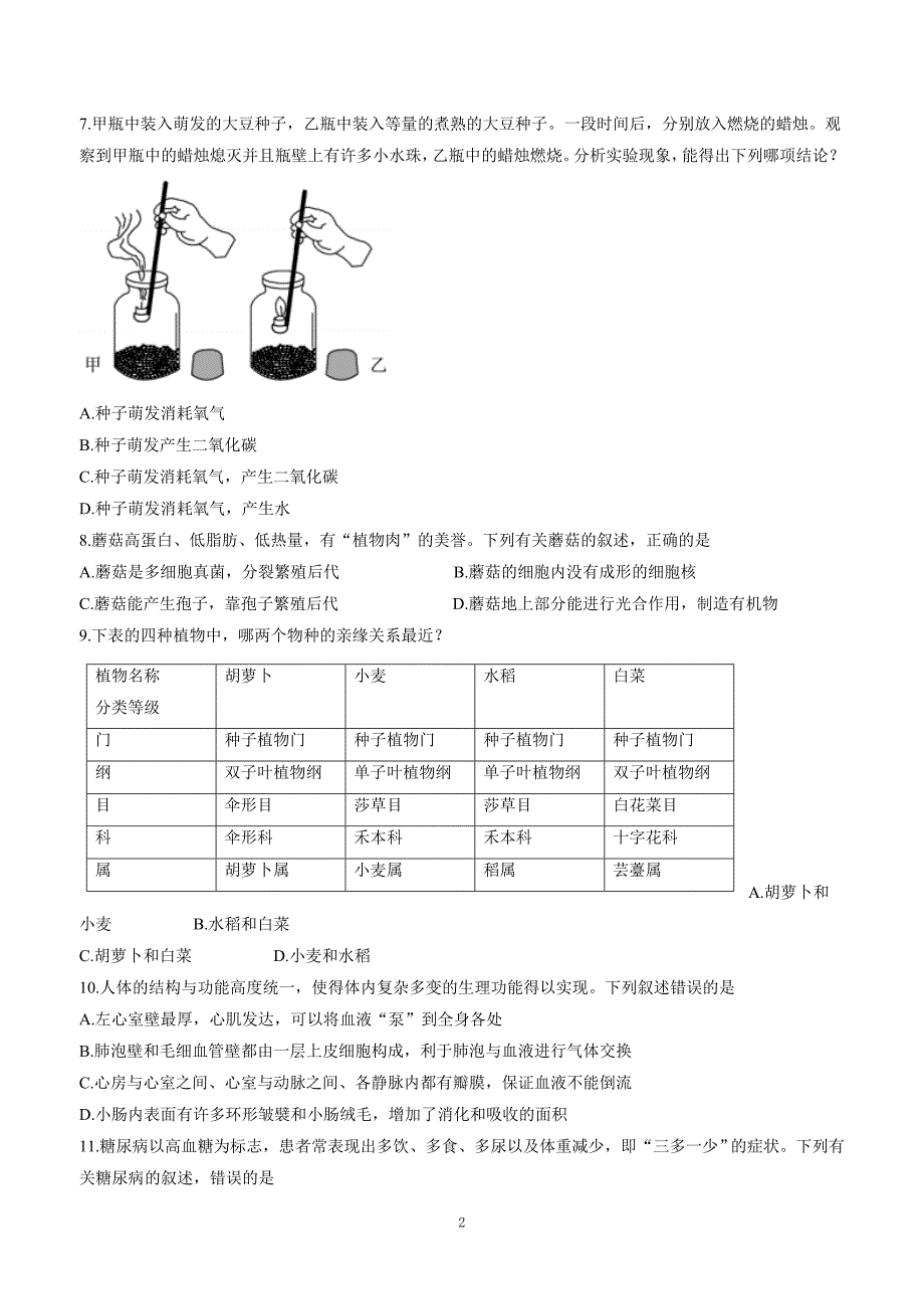 2017年中考真题 生物（山东东营卷）.doc_第2页