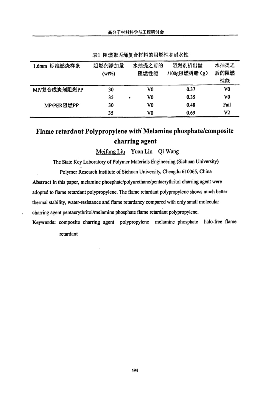 三聚氰胺磷酸盐复合成炭剂膨胀型体系阻燃聚丙烯的研究_第2页
