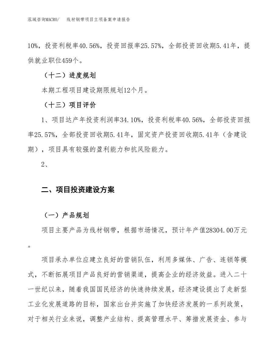 线材钢带项目立项备案申请报告.docx_第5页