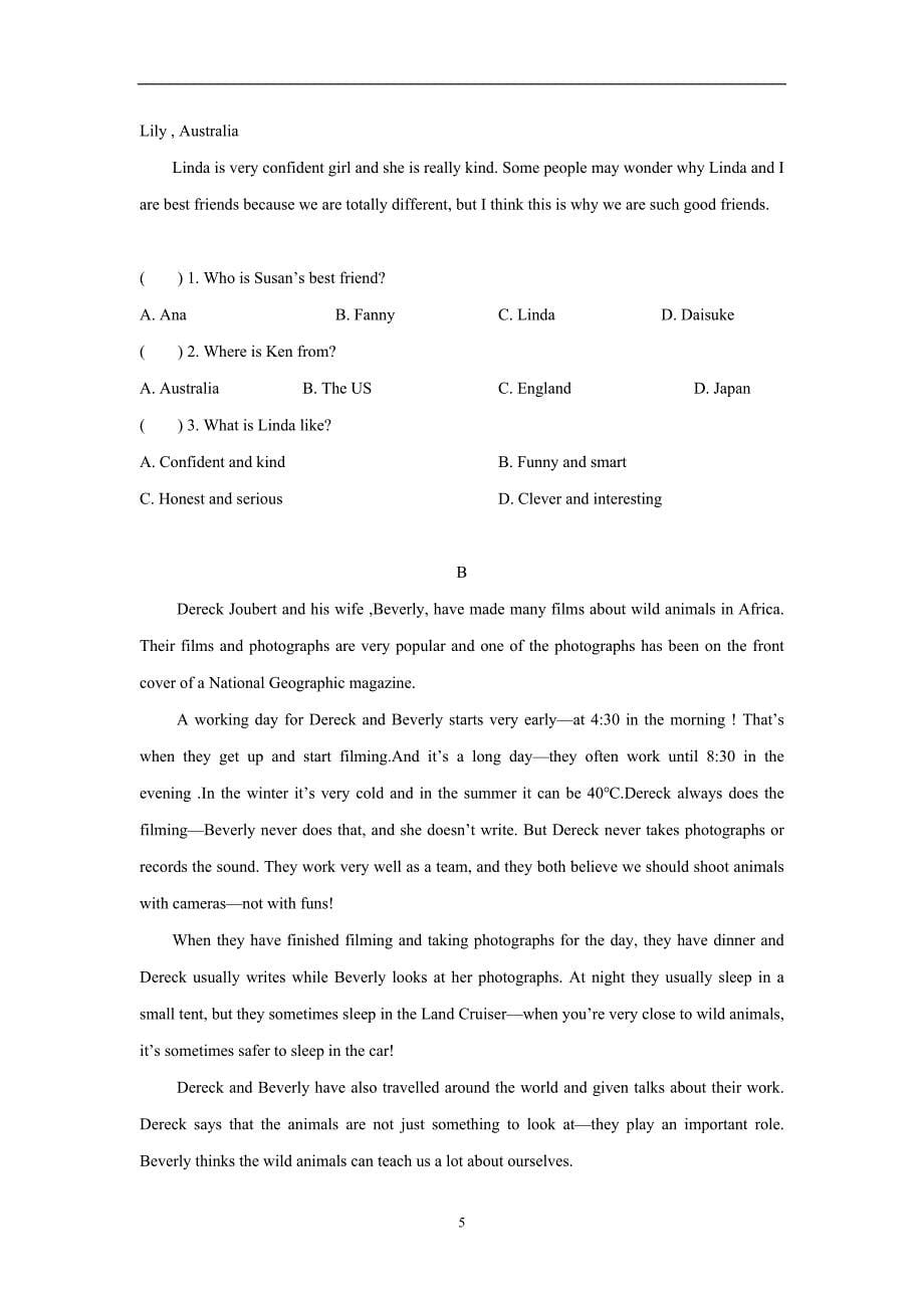 广西南宁龙文2014年九年级上学期第三次统考英语试题（附答案）$568.doc_第5页