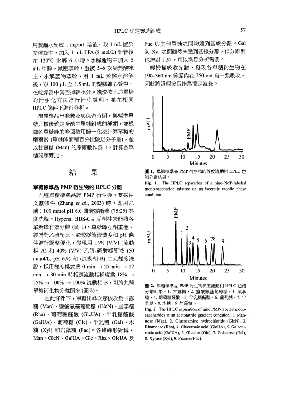 一種同時測定9個pmp衍生化單糖的改良hplc方法及其在靈芝菌絲體多醣組成分析中的應用_第3页