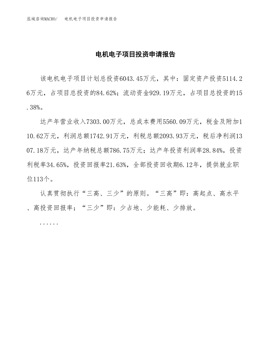 电机电子项目投资申请报告模板.docx_第2页