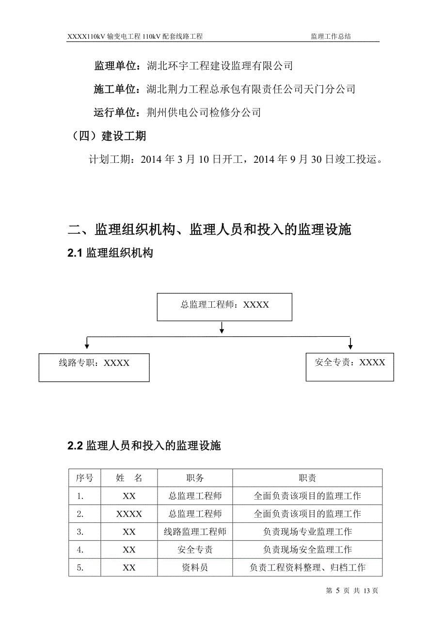 110kV线路工程监理工作总结_第5页