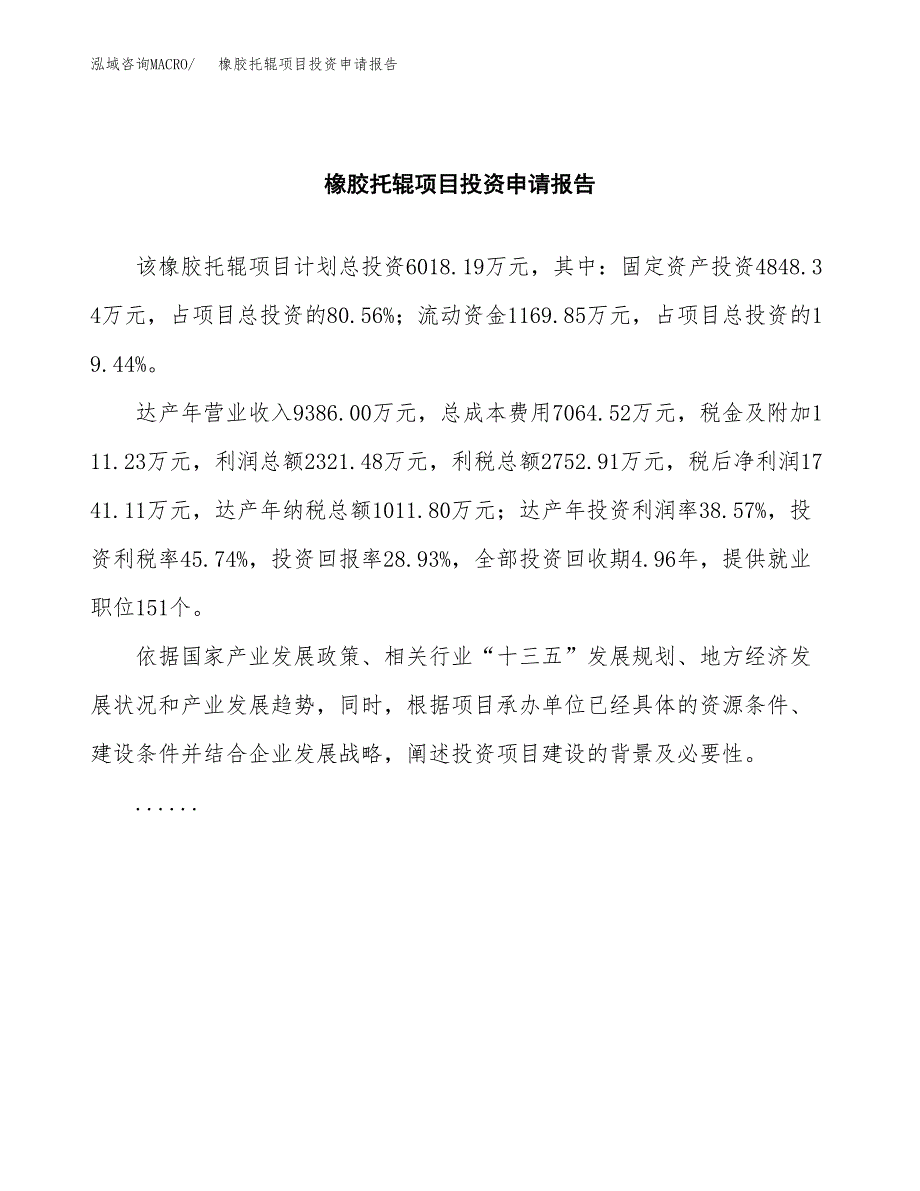 橡胶托辊项目投资申请报告模板.docx_第2页