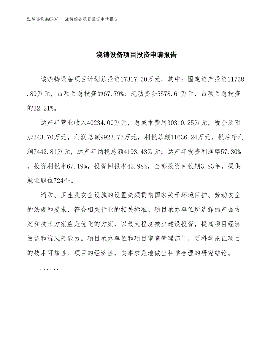 浇铸设备项目投资申请报告模板.docx_第2页