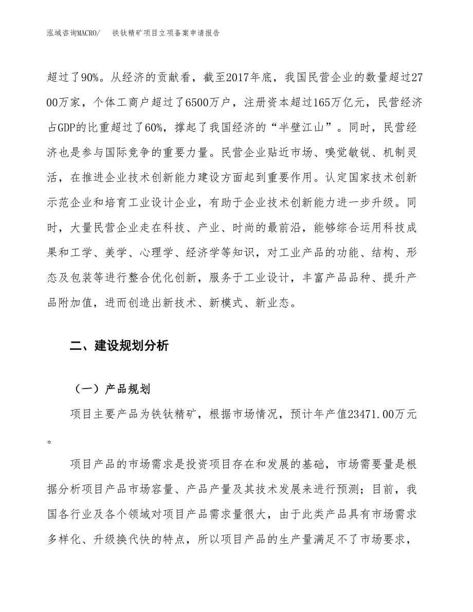 铁钛精矿项目立项备案申请报告.docx_第5页