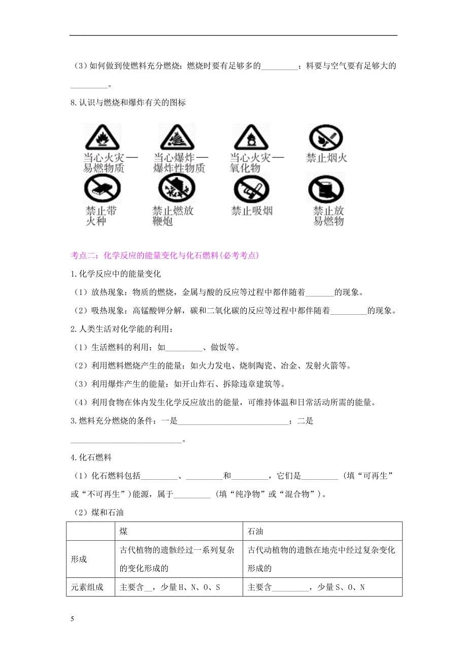 中考化学总复习 第七单元 燃料及其利用试题 （新版）新人教版_第5页