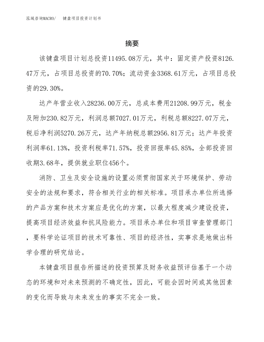 键盘项目投资计划书(招商引资).docx_第2页