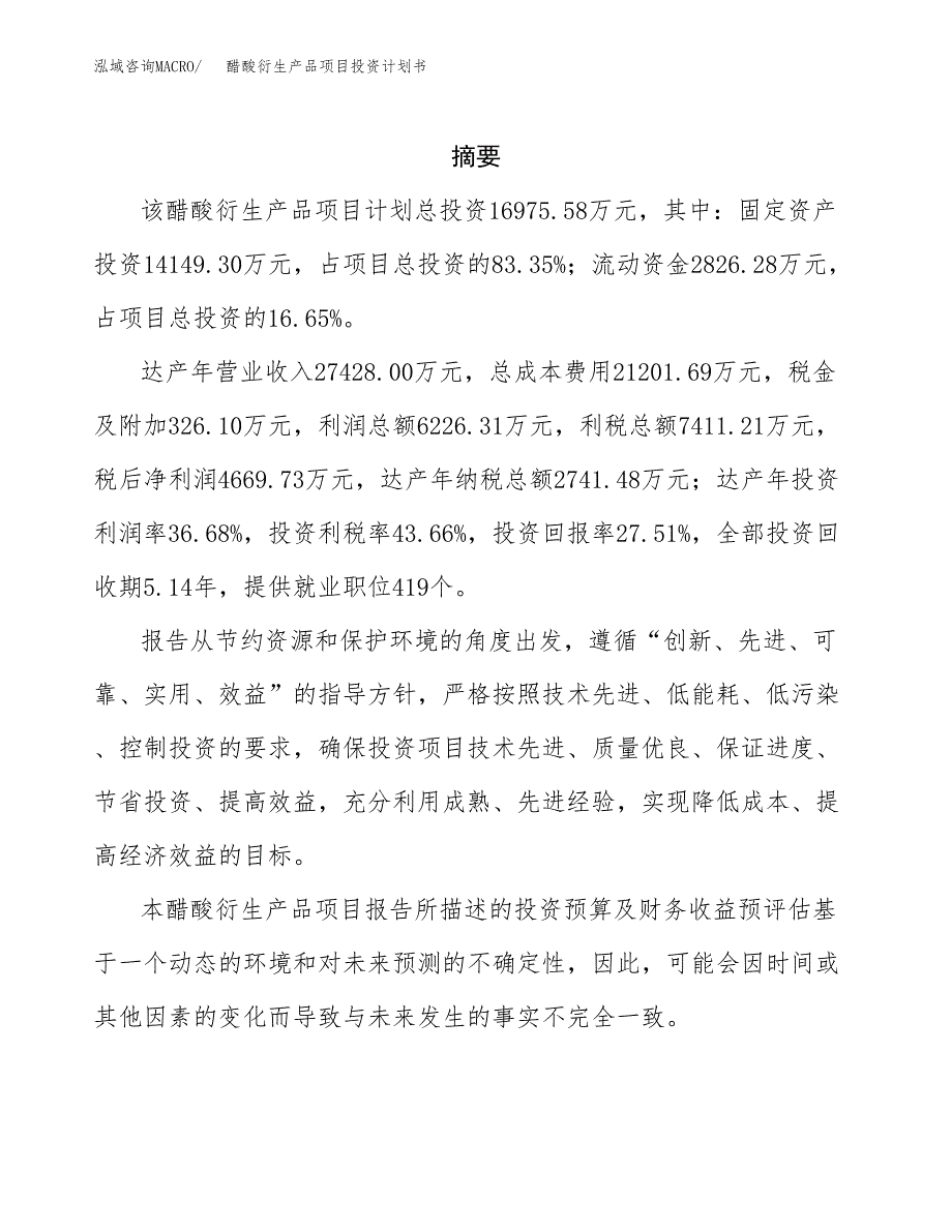醋酸衍生产品项目投资计划书(招商引资).docx_第2页