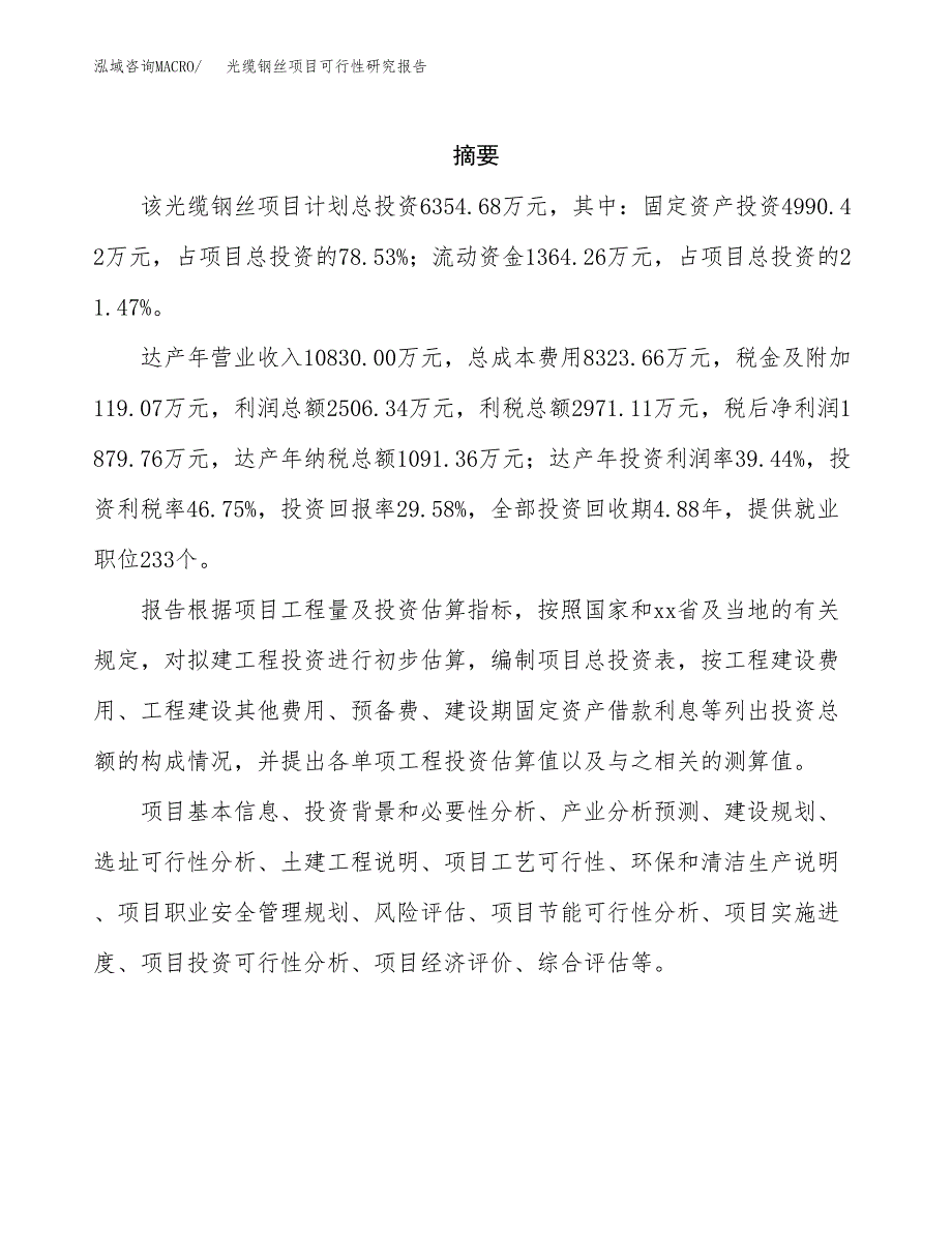 光缆钢丝项目可行性研究报告标准模板.docx_第2页