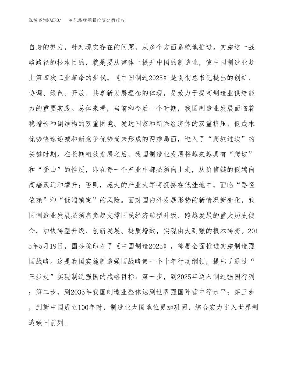 冷轧线钳项目投资分析报告（投融资报告）.docx_第5页