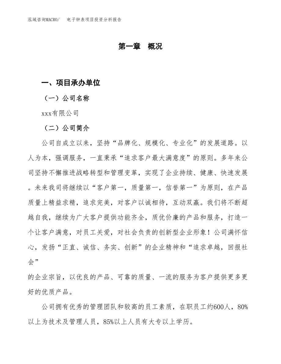 电子钟表项目投资分析报告（投融资报告）.docx_第1页