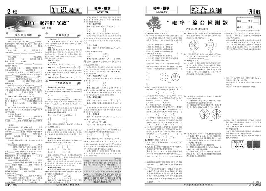 中考版代数部分专刊2-31章节.FIT-副本_第1页