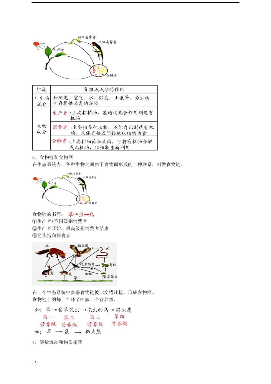 中考生物专题复习一 生物与环境讲义 新人教版_第3页