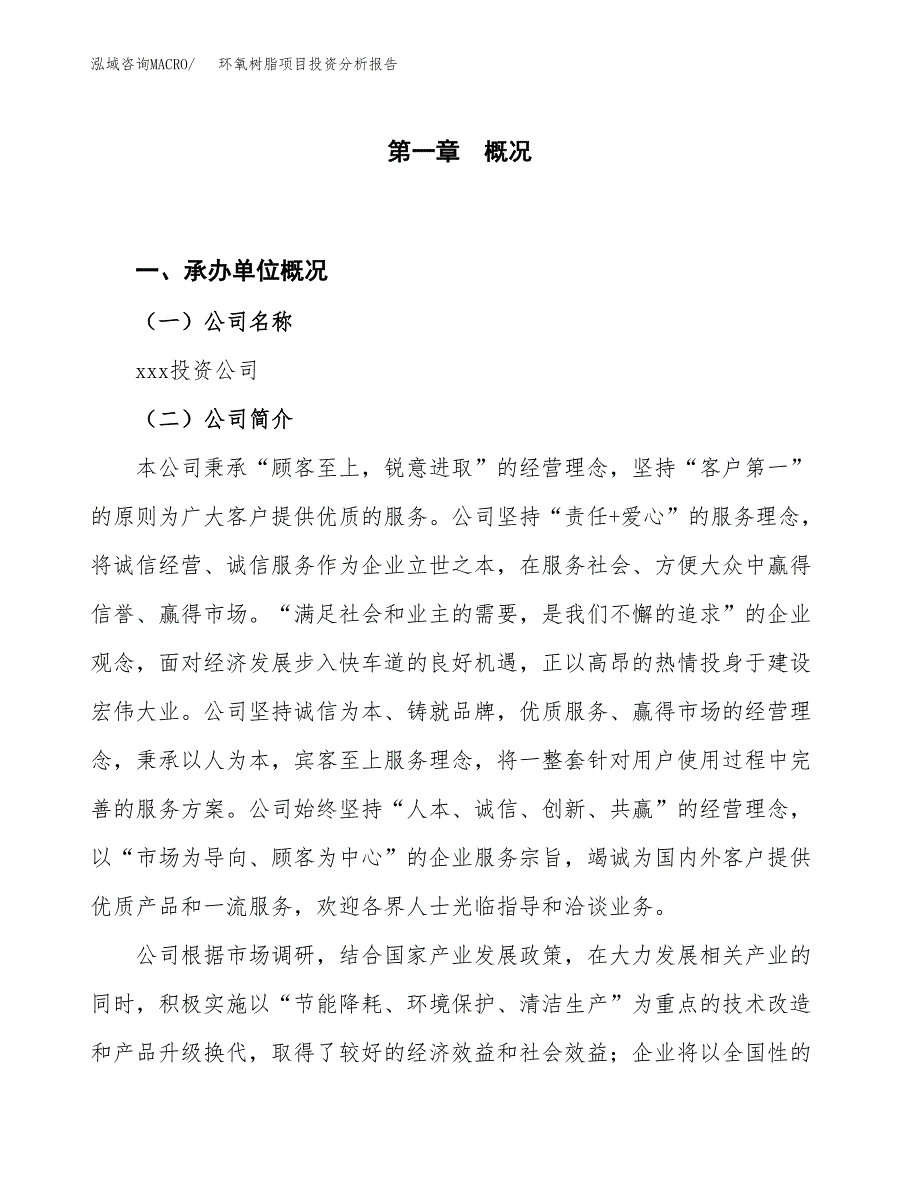 环氧树脂项目投资分析报告（投融资报告）.docx_第1页