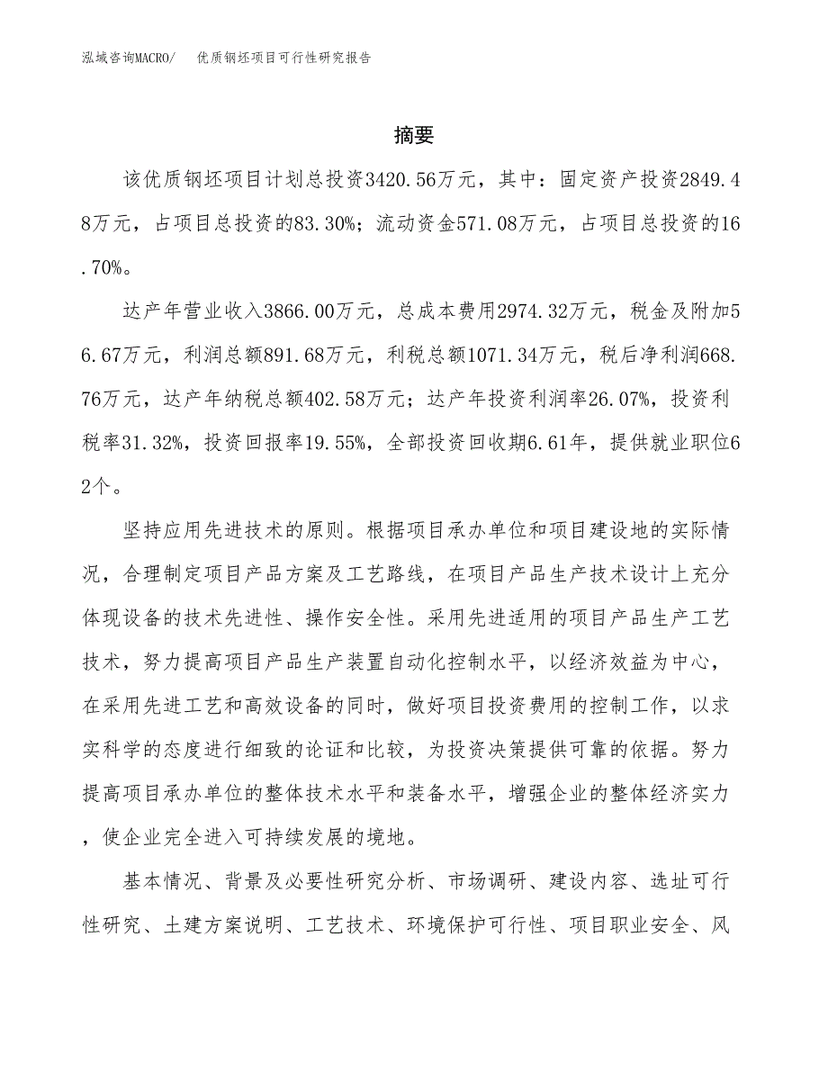 优质钢坯项目可行性研究报告标准模板.docx_第2页