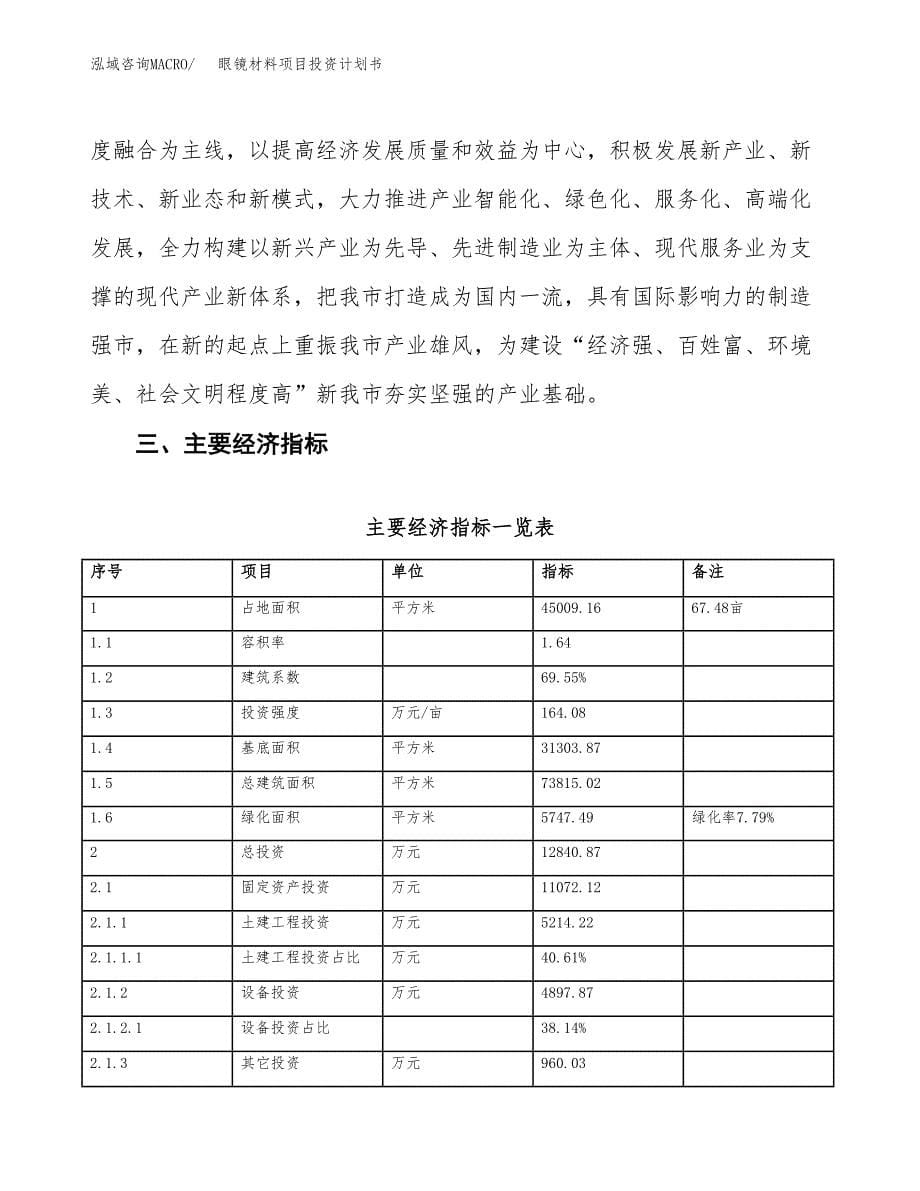 眼镜材料项目投资计划书(融资报告).docx_第5页