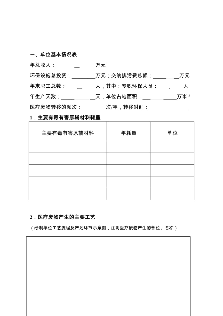 危险(医疗)废物申报登记表_第2页