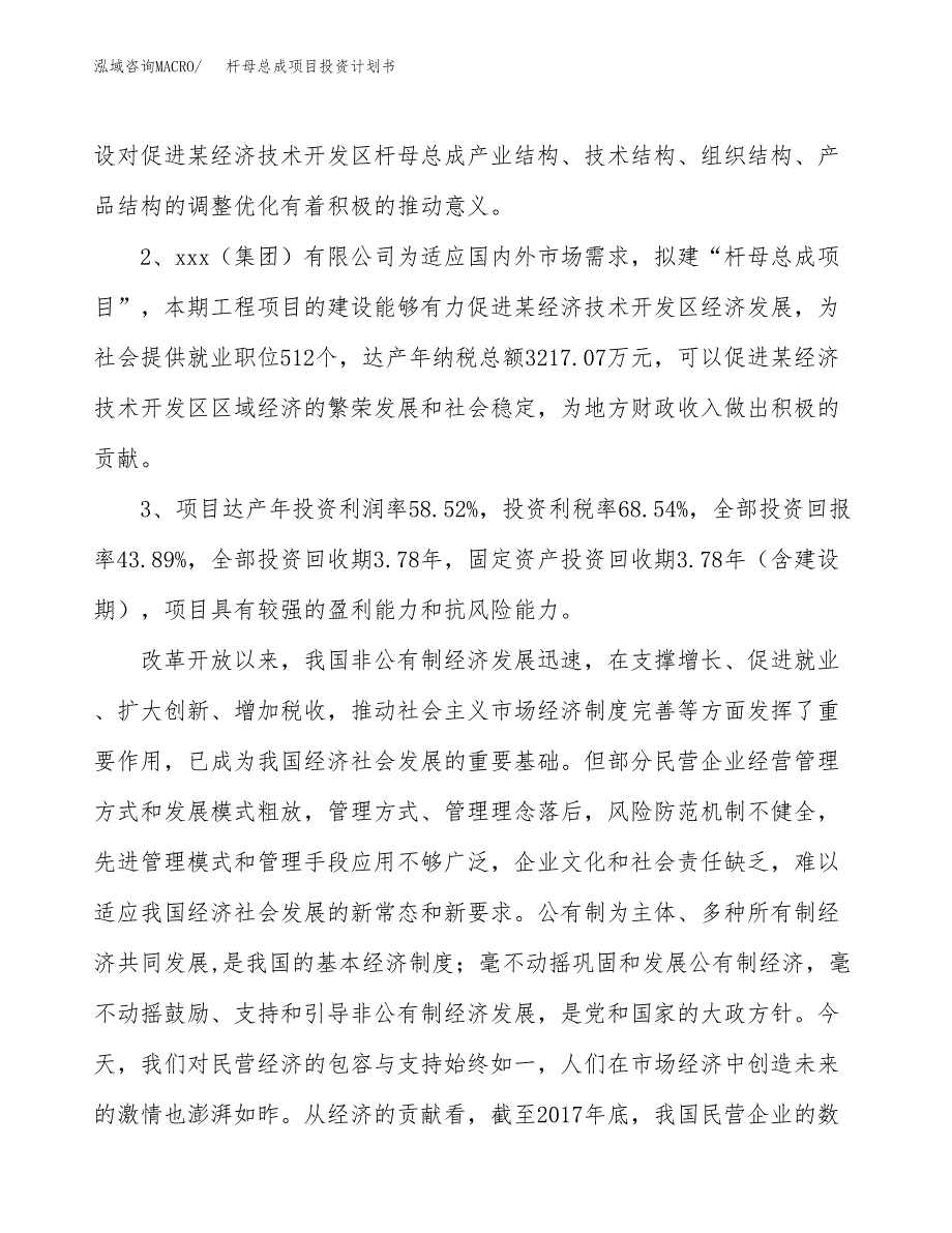 杆母总成项目投资计划书(融资报告).docx_第4页