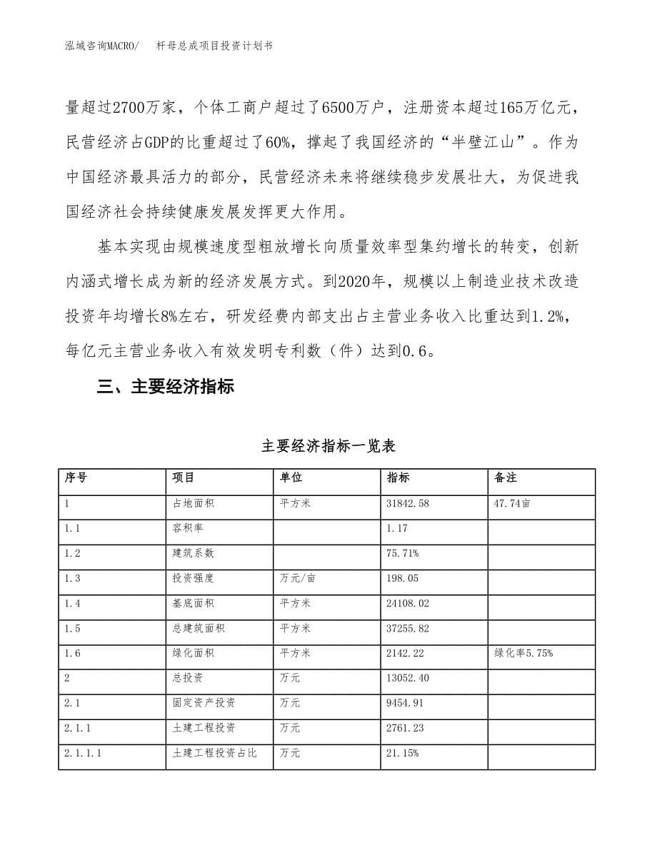 杆母总成项目投资计划书(融资报告).docx_第5页