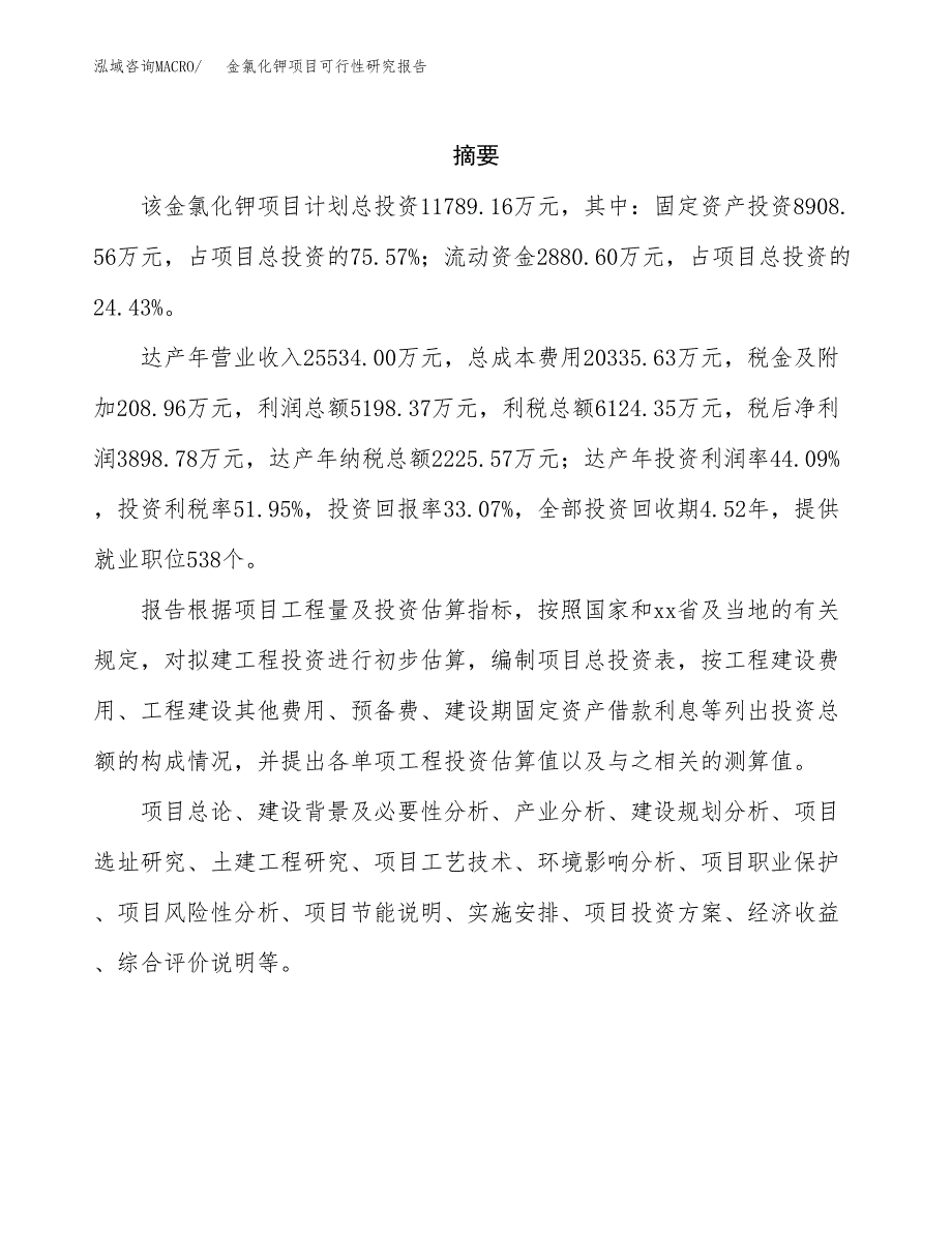 金氯化钾项目可行性研究报告标准模板.docx_第2页