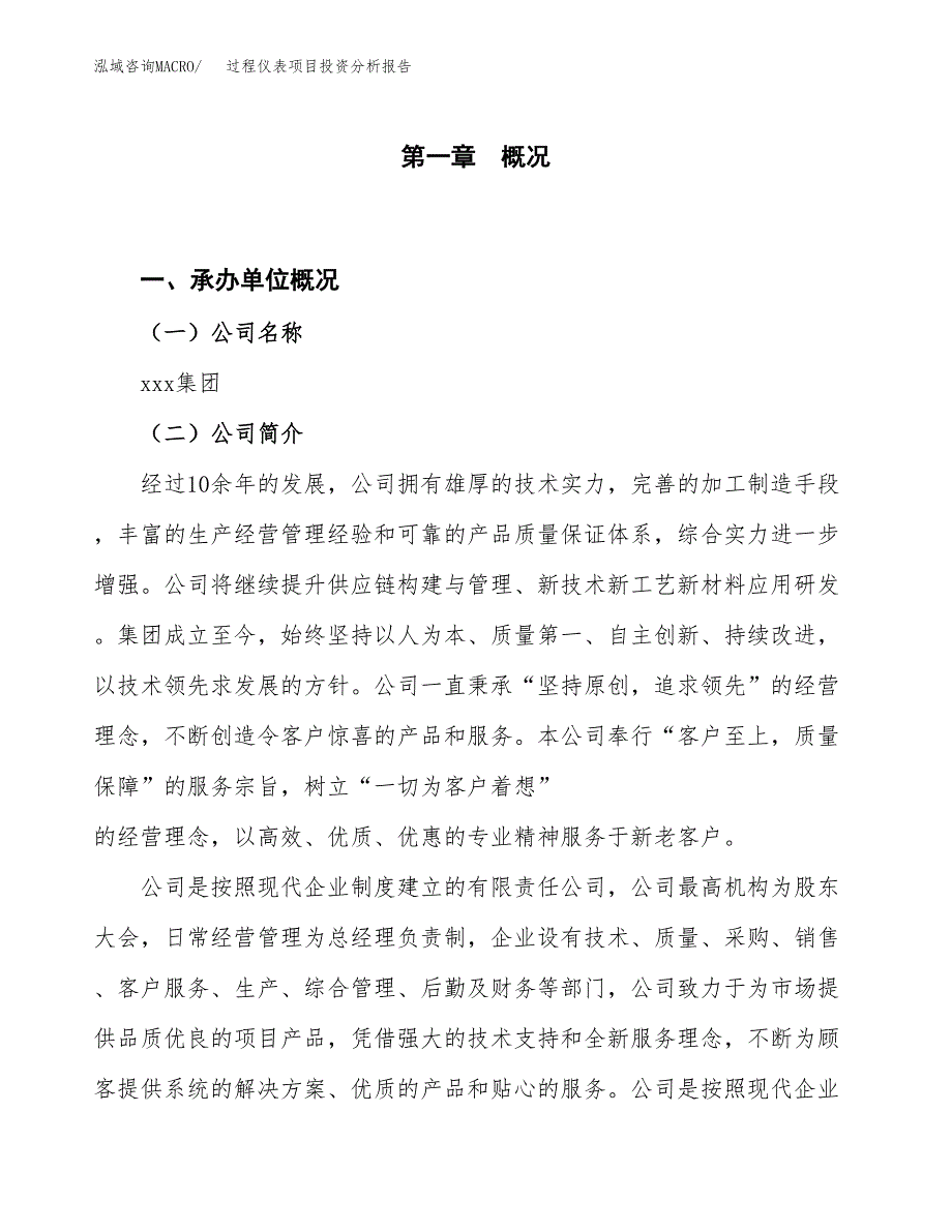 过程仪表项目投资分析报告（投融资报告）.docx_第1页