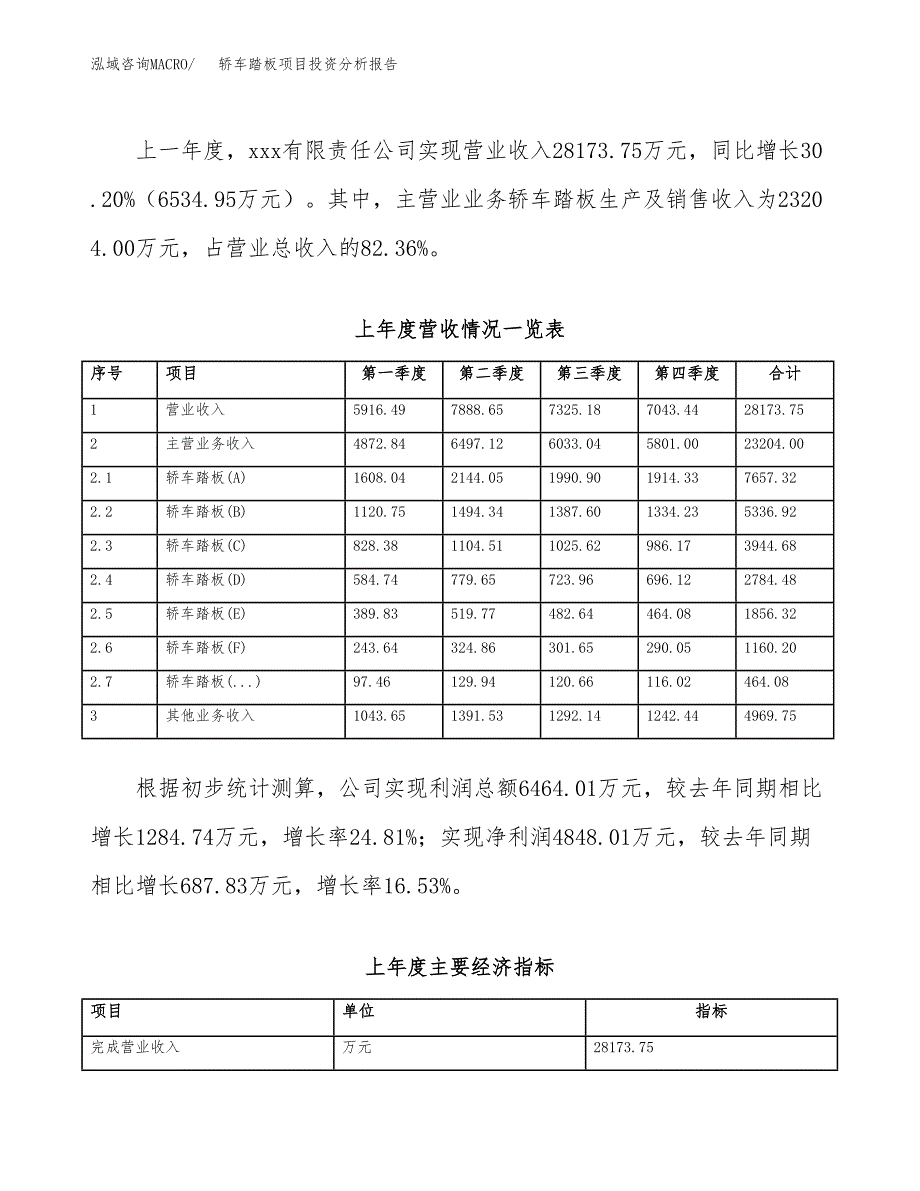 轿车踏板项目投资分析报告（投融资报告）.docx_第2页