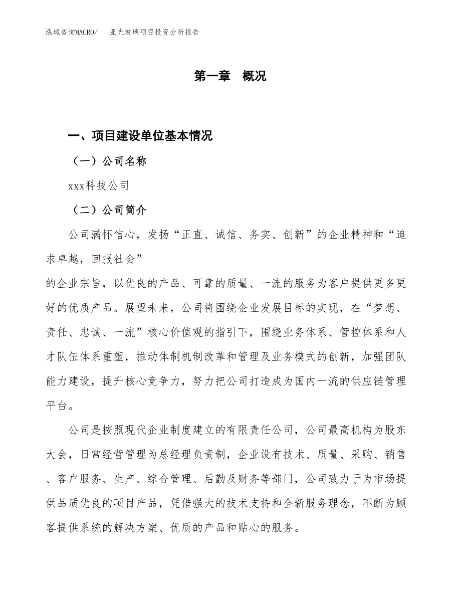 亚光玻璃项目投资分析报告（投融资报告）.docx_第1页