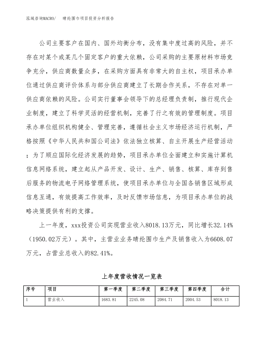 晴纶围巾项目投资分析报告（投融资报告）.docx_第2页