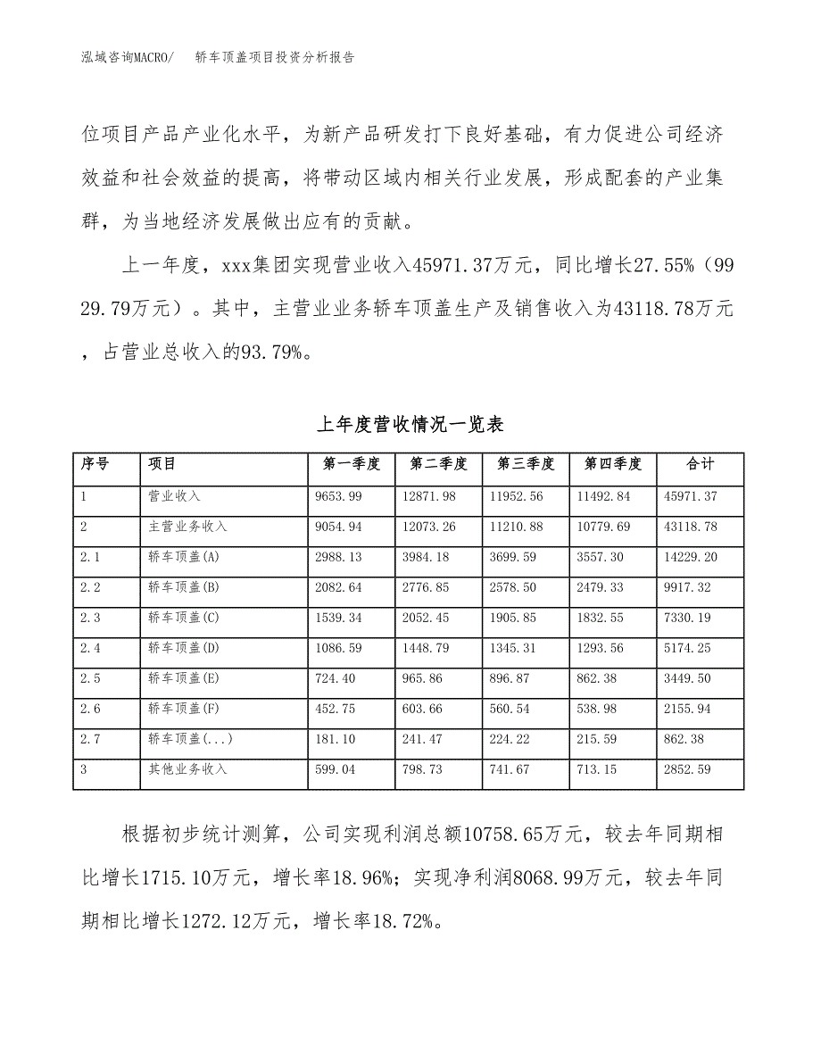 轿车顶盖项目投资分析报告（投融资报告）.docx_第2页