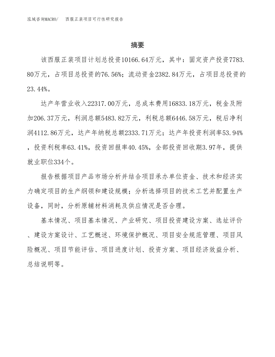 西服正装项目可行性研究报告标准模板.docx_第2页