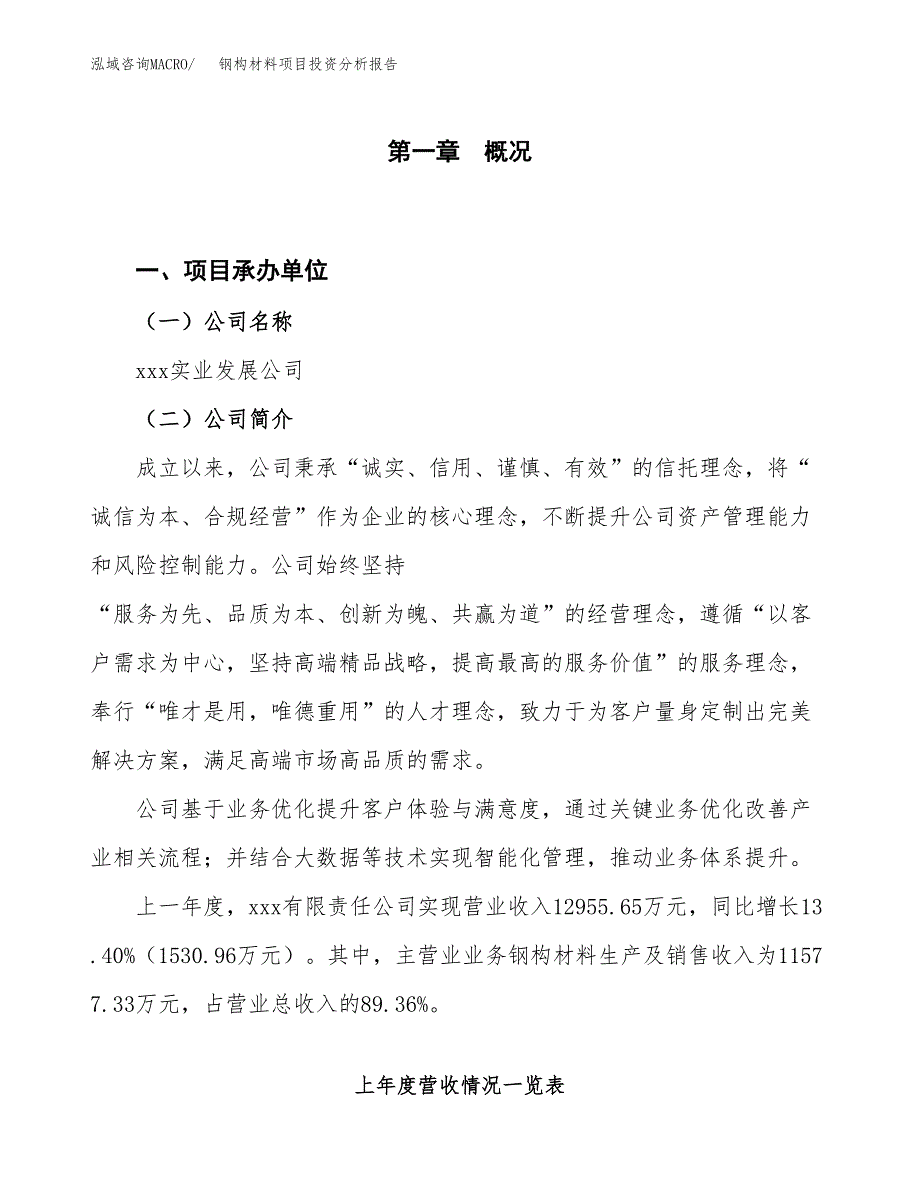 钢构材料项目投资分析报告（投融资报告）.docx_第1页