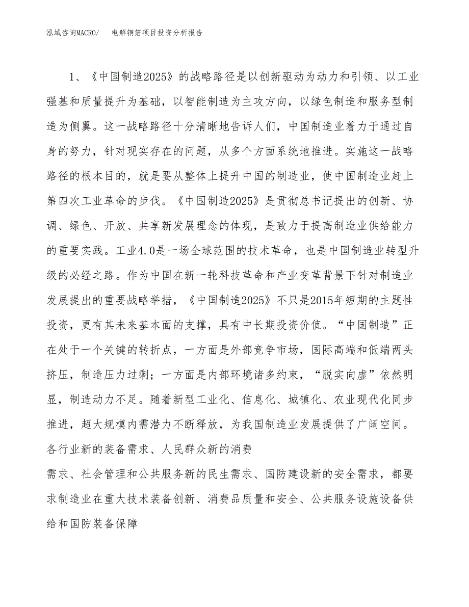 电解铜箔项目投资分析报告（投融资报告）.docx_第4页