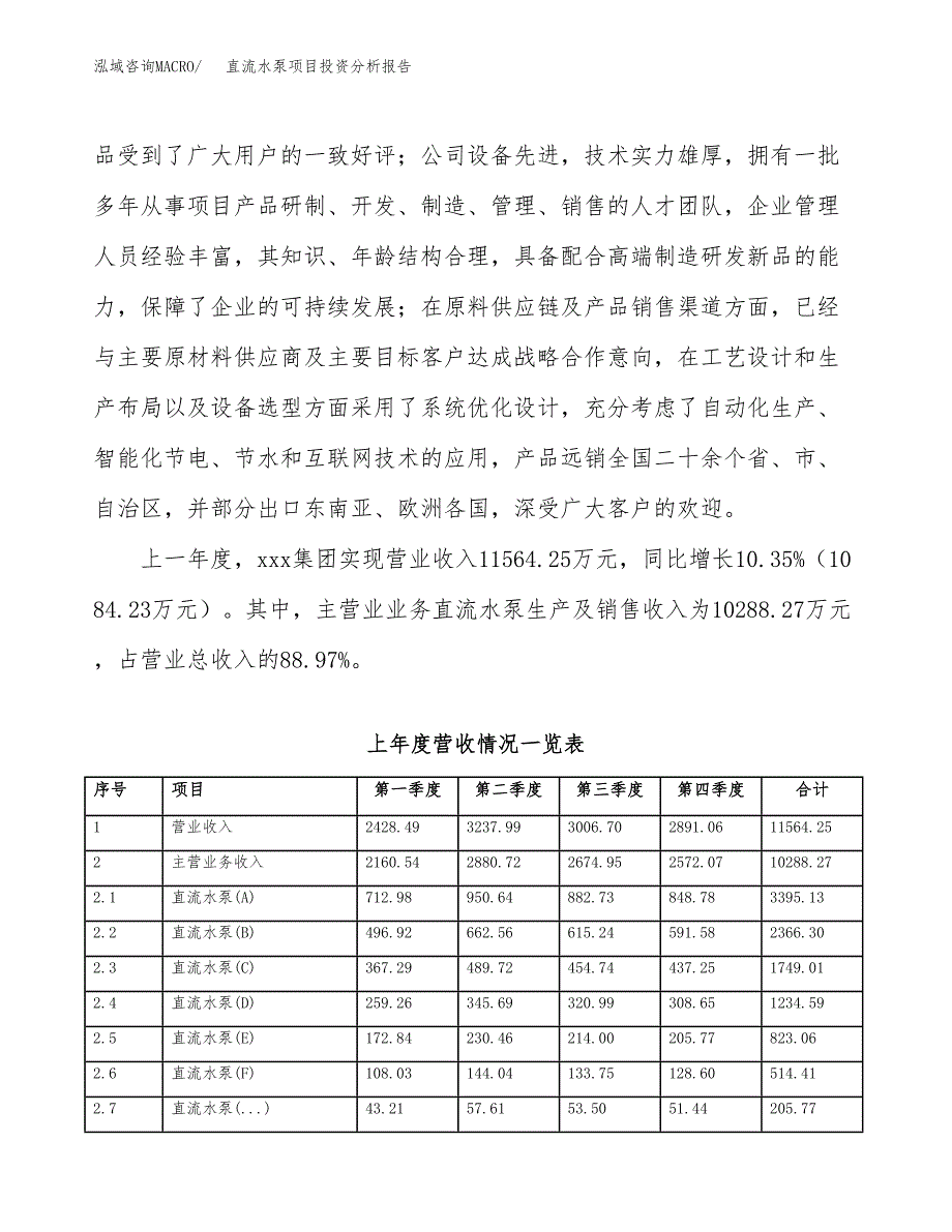 直流水泵项目投资分析报告（投融资报告）.docx_第2页