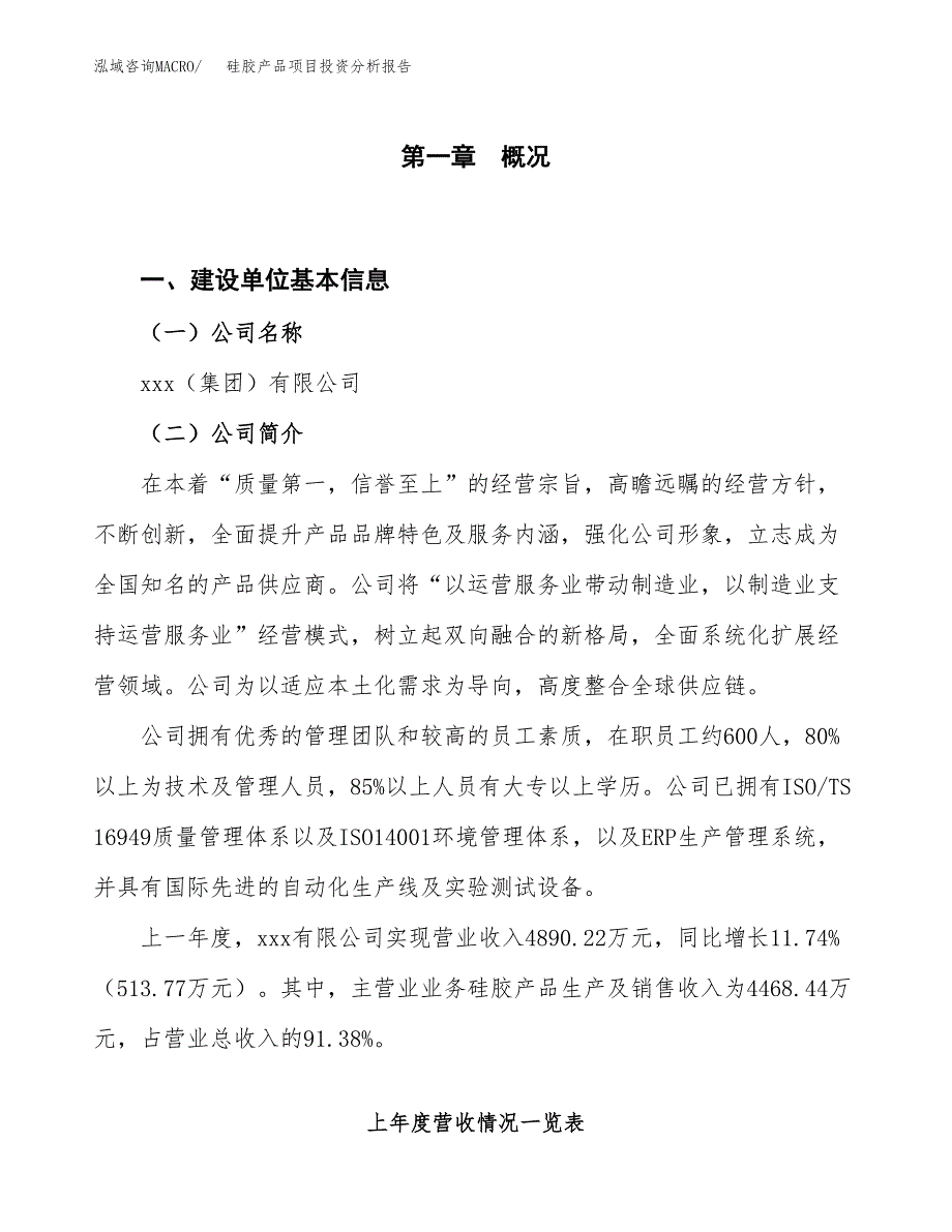 硅胶产品项目投资分析报告（投融资报告）.docx_第1页