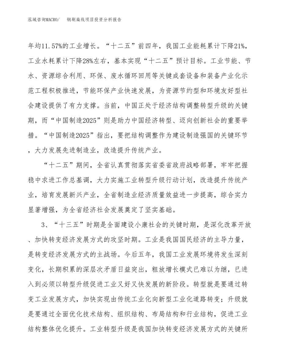 钢刷扁线项目投资分析报告（投融资报告）.docx_第5页