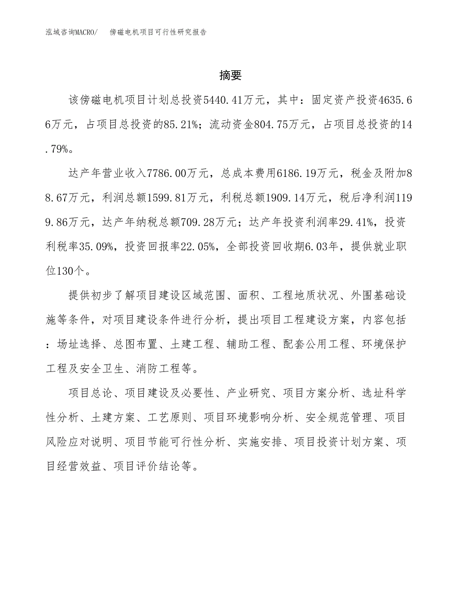 傍磁电机项目可行性研究报告标准模板.docx_第2页