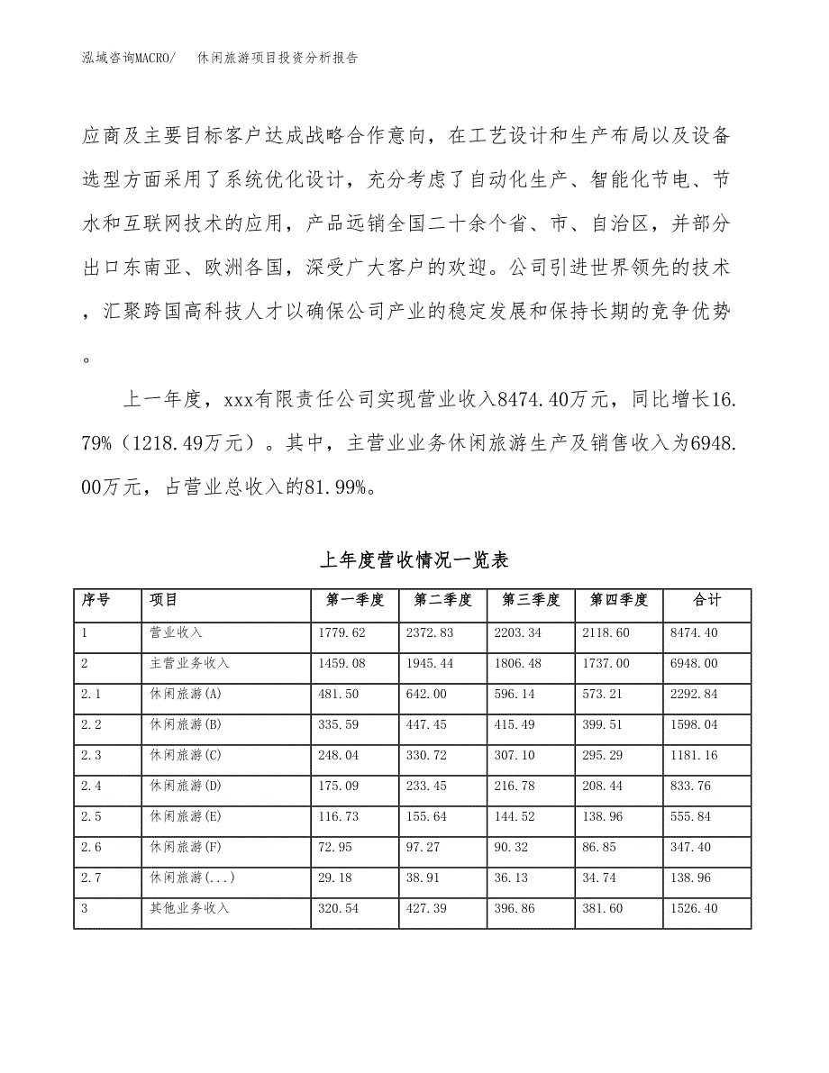 休闲旅游项目投资分析报告（投融资报告）.docx_第2页