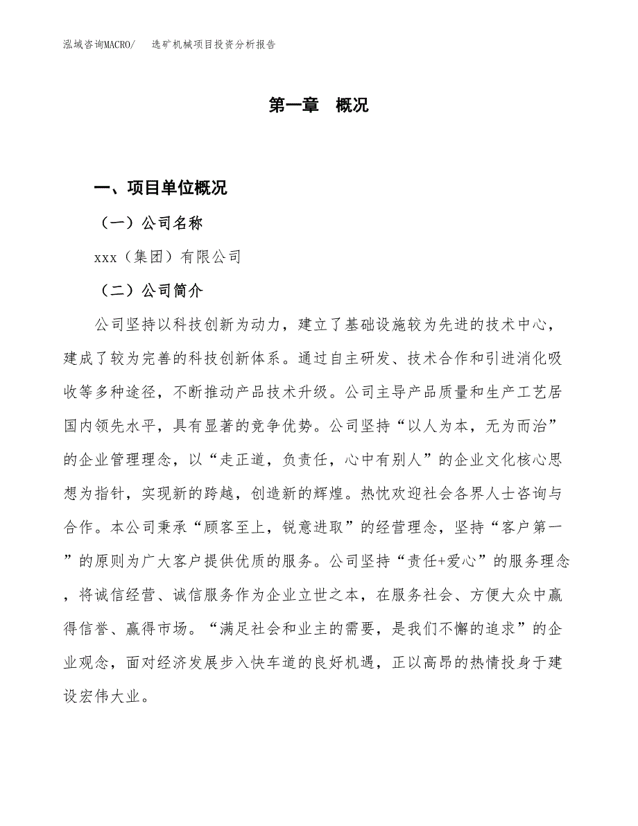 选矿机械项目投资分析报告（投融资报告）.docx_第1页