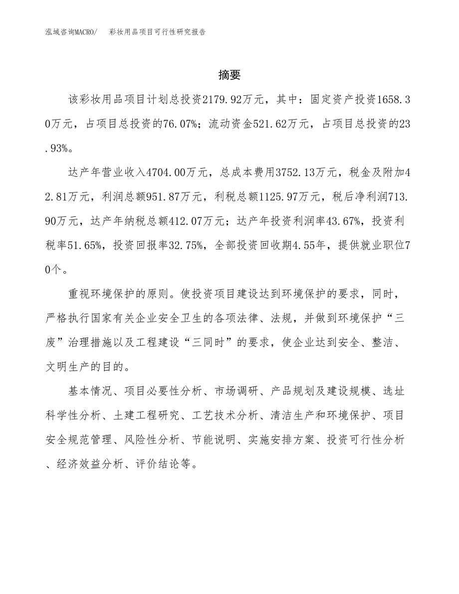 彩妆用品项目可行性研究报告标准模板.docx_第2页