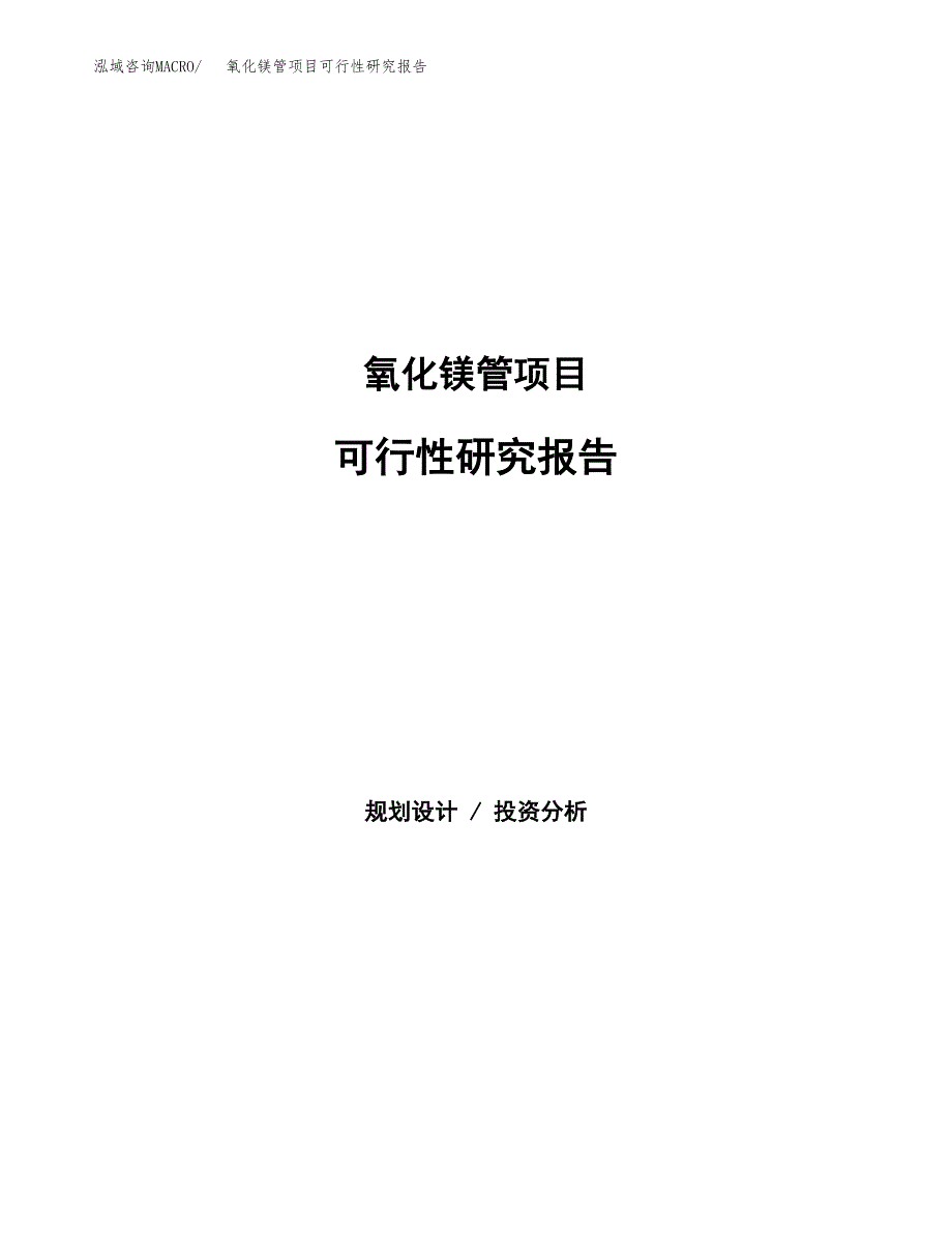 氧化镁管项目可行性研究报告标准模板.docx_第1页