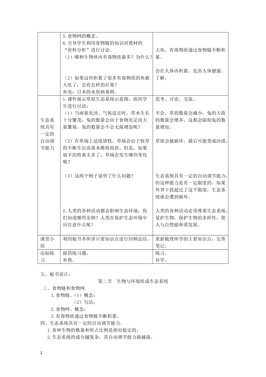 八年级生物上册第二章 第二节 生物与环境组成生态系统教案 （新版）新人教版_第2页