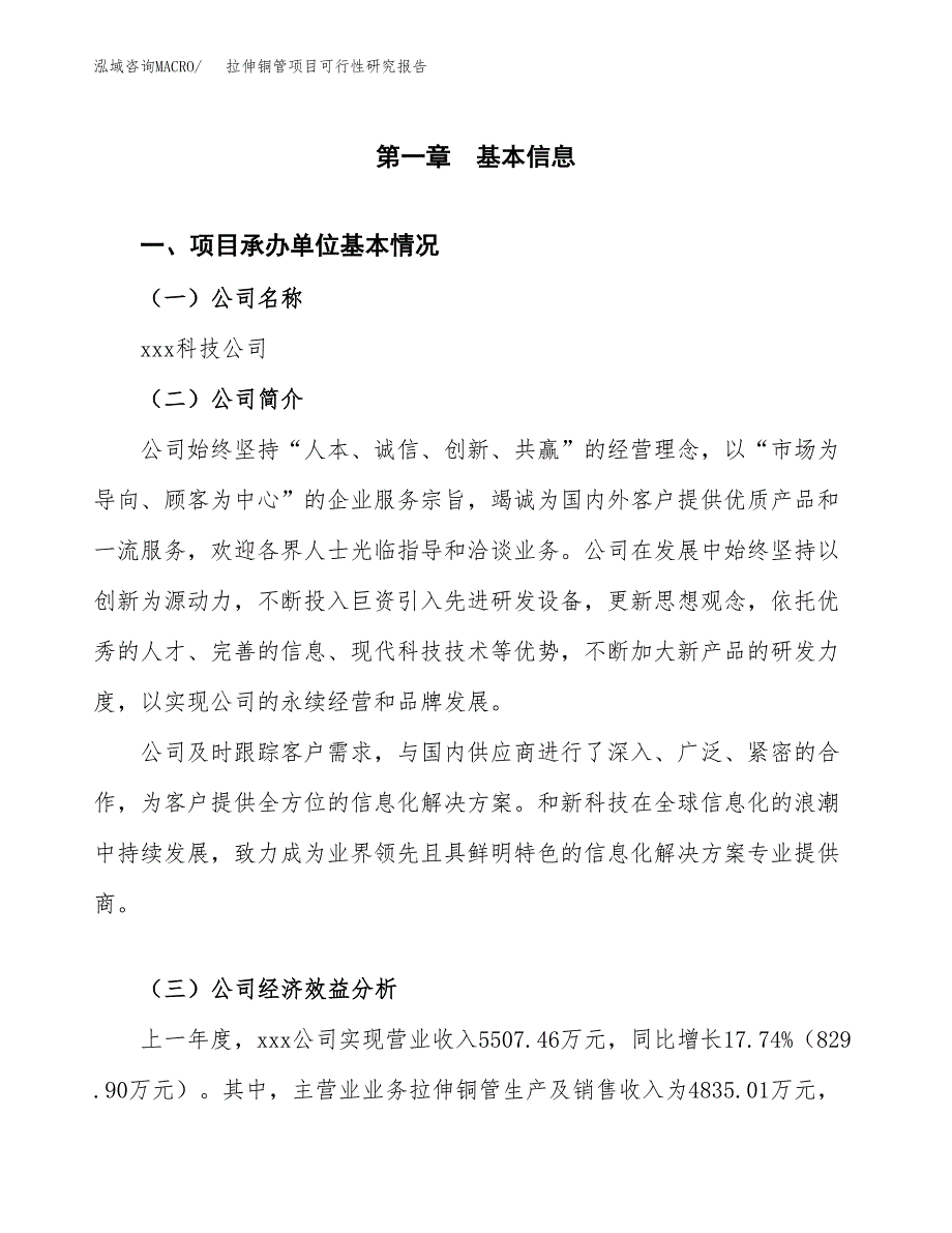 拉伸铜管项目可行性研究报告标准模板.docx_第4页