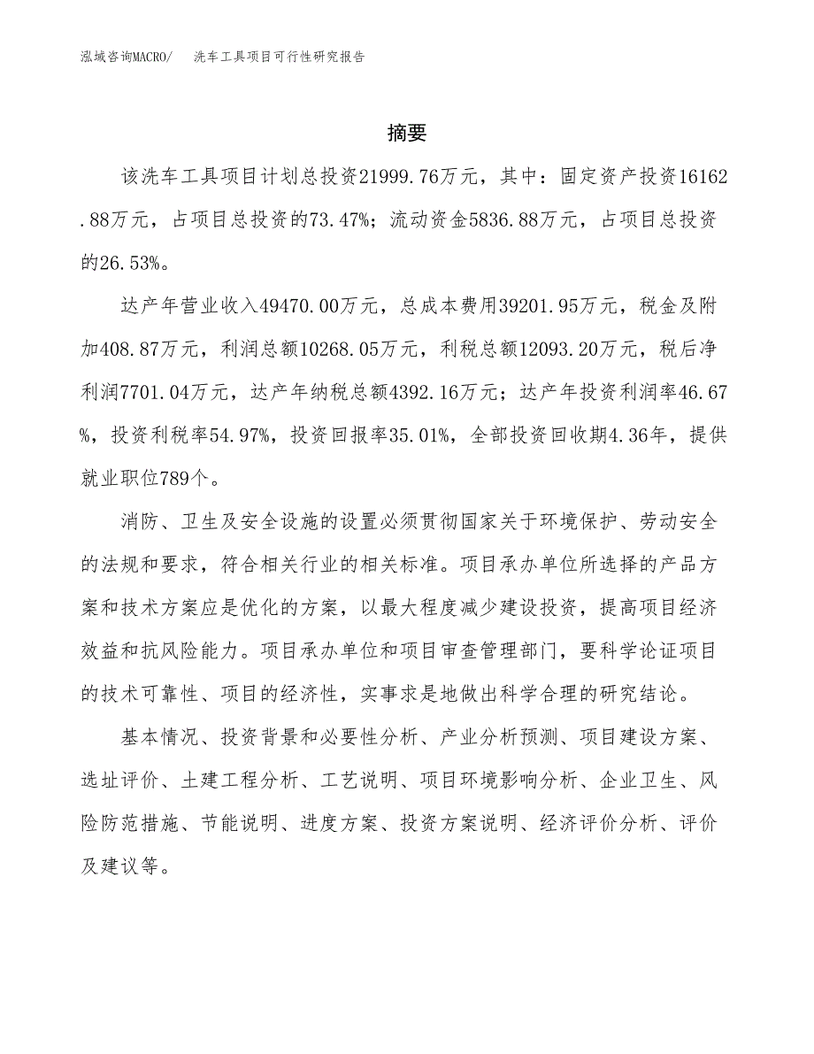 洗车工具项目可行性研究报告标准模板.docx_第2页